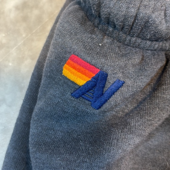 Aviator Nation Charcoal Rainbow Stripe Sweatpants Womens S - Picture 5 of 6